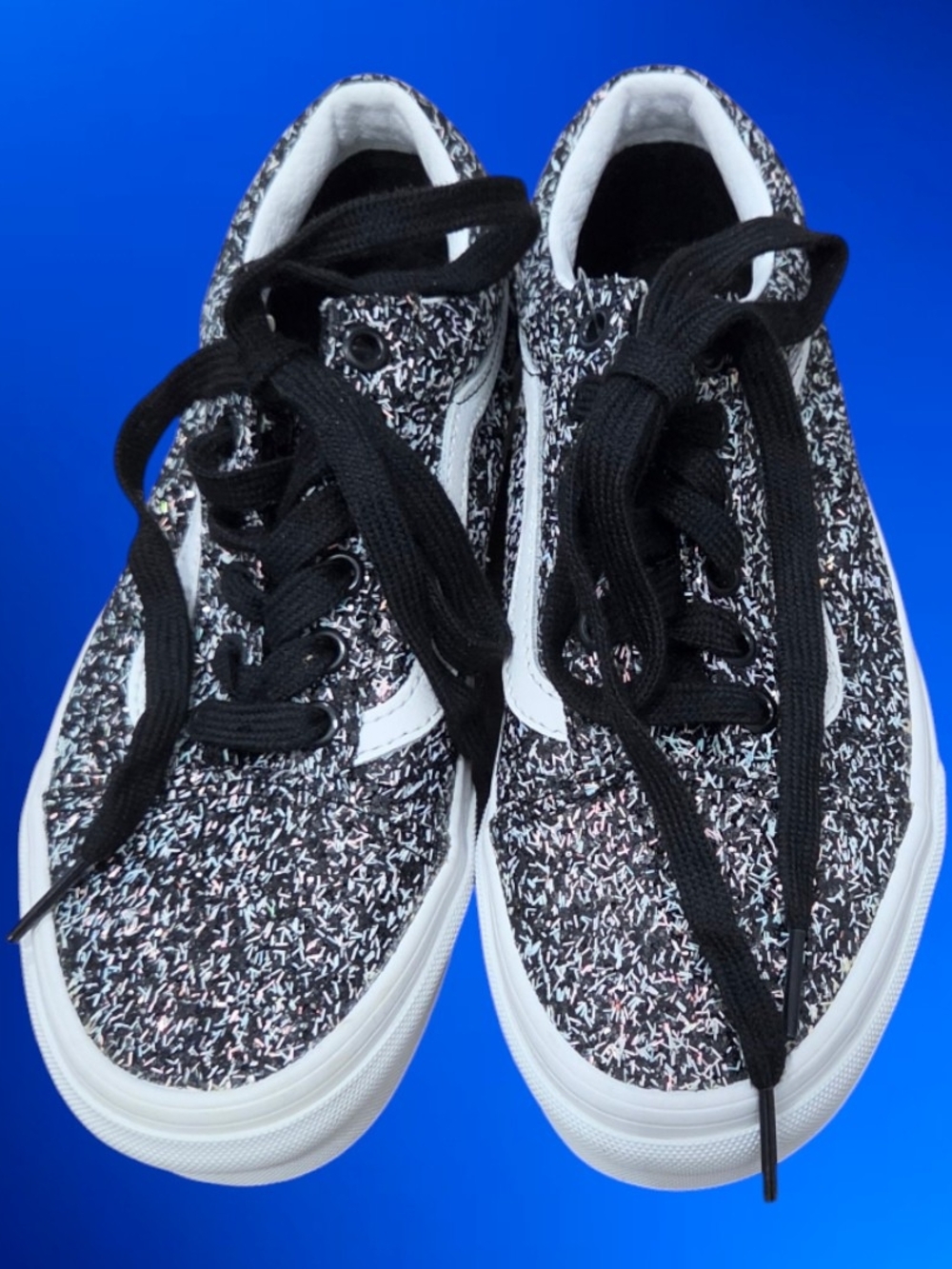 Vans Black Multi Confetti Low-Top Sneakers with White Stripe